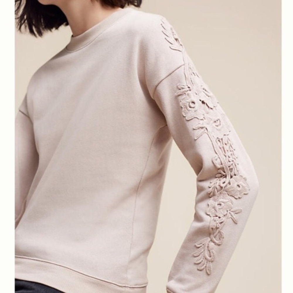 Anthropologie Eri & Ali Embroidered Sweater small
